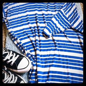 Blue and grey stripped Lularoe Irma